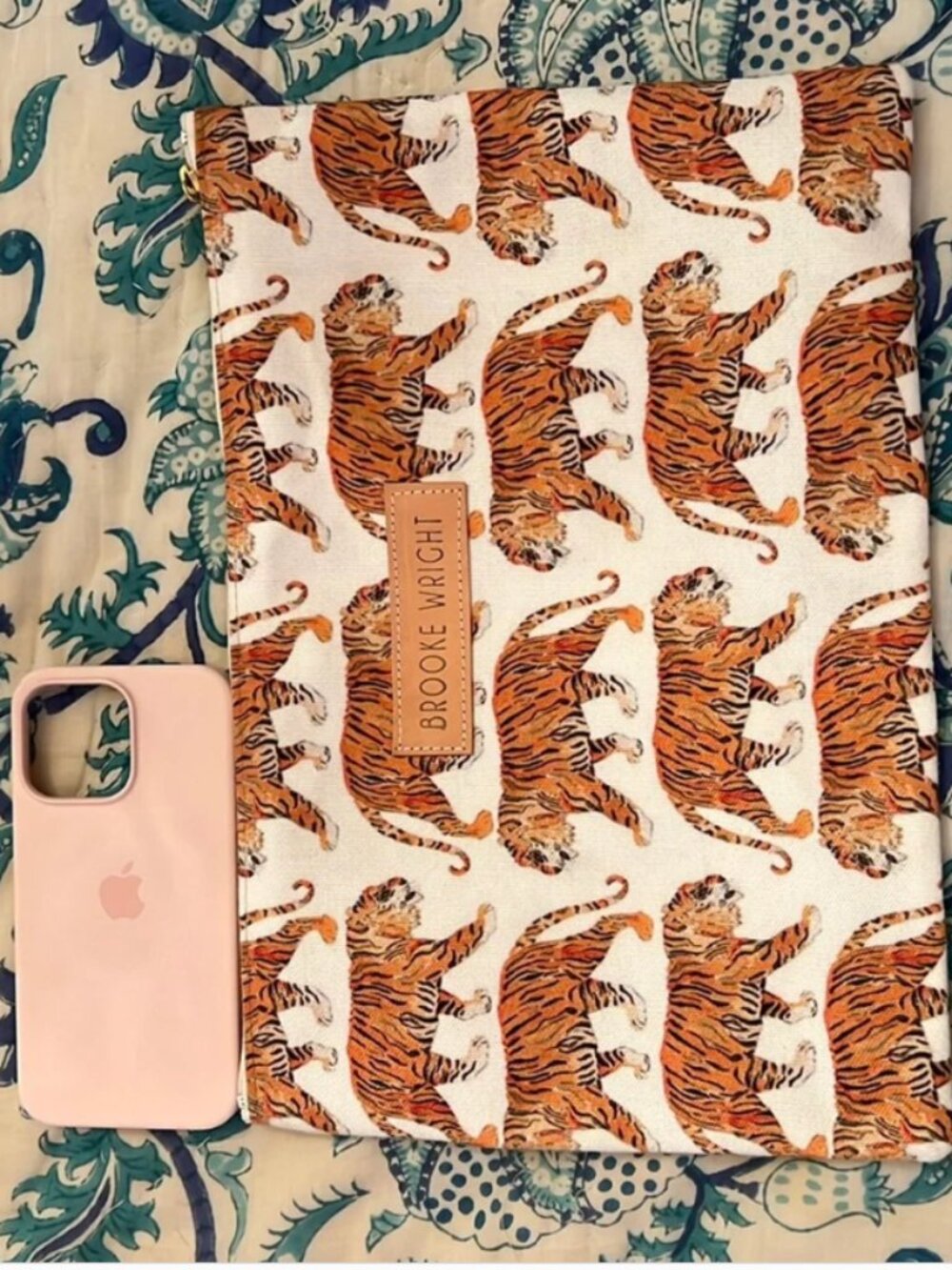 Brooke Wright Designs Tiger Print Canvas Pouch/Clutch